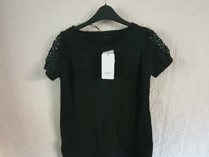 Vestido túnica jersey manga joya adornado lana negro tejido ZARA L - Imagen 1 de 8