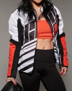 Leather eagle lightweight moto safety jacket w/padding women's size small - Picture 1 of 4