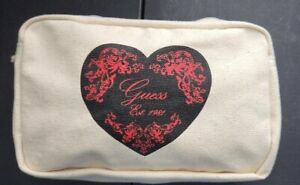 Guess genuine vintage cosmetic pouch, canvas ,new with heart logo used 2004