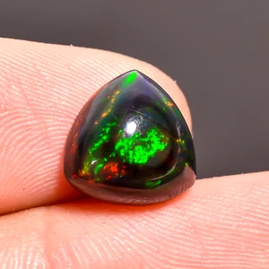 2.91Ct Natural Black Ethiopian Opal Cabs Trillion Shape Loose Gemstone 11X11X5mm - Picture 1 of 5