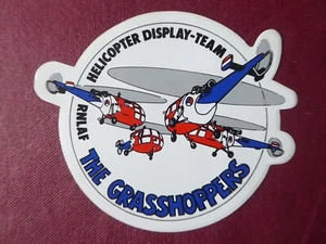 AUTOCOLLANT STICKER RNLAF HELICOPTER DISPLAY TEAM ALOUETTE III THE GRASSHOPPERS - Picture 1 of 2