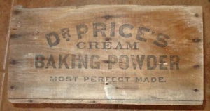 PRIMITIVE OLD VINTAGE DR. PRICE CREMA LIEVITO IN POLVERE cassa in legno scatola in legno custodia - Foto 1 di 10