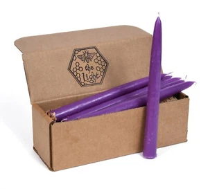 100% Pure Beeswax Taper Candles Dipped Style Unscented Choose Your Color & Size - Picture 1 of 62