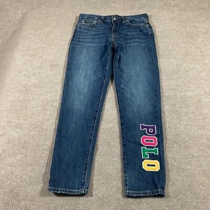 Polo Ralph Lauren Denim Jeans Girls Size 28x27 Embroidered The Slim Boyfriend - Picture 1 of 18