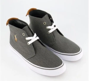 Ralph Lauren Boys Grey Talin Hi Top Trainers Size 6 Bn - Picture 1 of 15