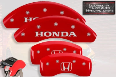 Cubiertas de pinza de disco de freno MGP 2016-2023 "Honda" HR-V HRV delanteras + traseras rojas "H" 4p Foto 1 de 4