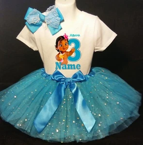 Moana Baby ***With NAME***3rd third 3 Birthday Turquoise Tutu Dress Personalized - Picture 1 of 1