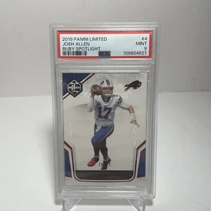 Josh Allen 2019 Panini Limited Ruby Spotlight Base SP Ruby #4 28/49 Graded PSA 9 - Picture 1 of 3