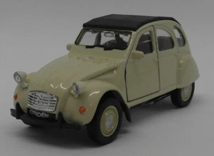 Citroen 2CV - Cream - Kinsmart Pull Back & Go Diecast Metal Model Car - Picture 1 of 4