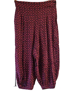 By Anthropologie M High Waist Haremshose rot blau Print Genie Taschen Boho - Bild 1 von 19