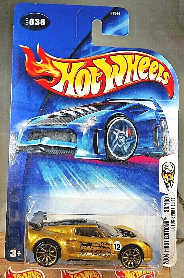 2004 Hot Wheels #36 First Editions 36/100 LOTUS SPORT ELISE Gold w/Gold 10 Spoke - Image 1 of 4