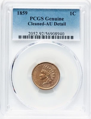 1859 Indian Cent - 1st Year Issue - PCGS AU Details - SUPERB - LOOKS FULL UNC! - Image 1 of 2