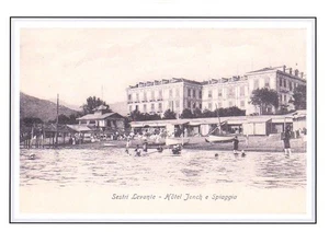 #036 Stampa 29,6 CM. x 20,9 Cm. Sestri Levante - Hotel Jench e Spiaggia - Picture 1 of 1