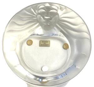 Lalique Tete de Lion Crystal Ashtray Dish France lion head signed - Picture 1 of 12