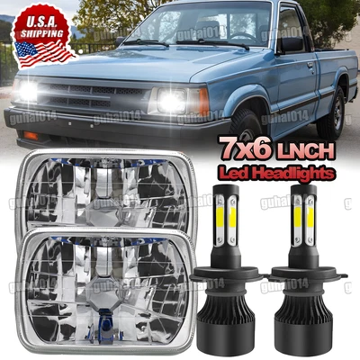 Par de faros LED 7x6" alto/bajo ajuste camioneta Mazda B2000 B2200 B2600 RX-7 GLC Foto 1 de 4