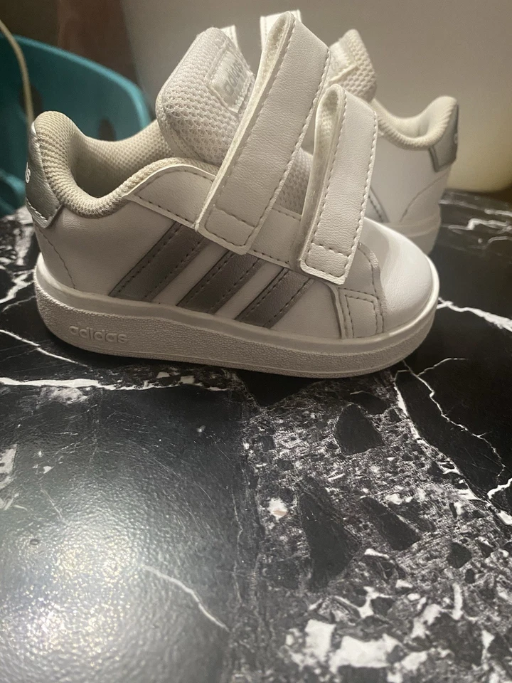 Adidas Grand Court 2.0 CF Baby/Toddler Shoes Toddler Girl's Size 4 White GW6526 - Image 1 of 2