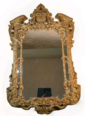 ESPEJO DE PARED BURWOOD DORADO BARROCO ROCOCÓ HOLLYWOOD REGENCIA 30" DE COLECCIÓN ORNAMENTADO  Foto 1 de 4
