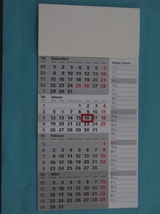 Kalender Wandkalender 4-Monatskalender Wochenkalender Notizkalender 2026 - Bild 1 von 5