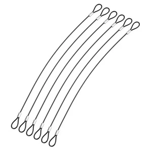 6 Pcs Safety Cable Locks, Stainless Steel Security Wire Rope with Double Loop... - Bild 1 von 6