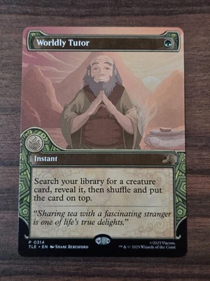 MTG Worldly Tutor (0314) *Non-Foil* Showcase Avatar TLE MT/NM In Hand - Image 1 of 2