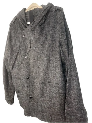 NWT Joe's Jeans Men's Gray Jacket Coat Adult Size XL Hood Pockets Zip & Button - Image 1 of 4