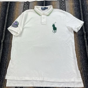 Polo Ralph Lauren Ajuste Personalizado Wimbledon Tenis Blanco Camisa Big Pony Talla XL - Imagen 1 de 8