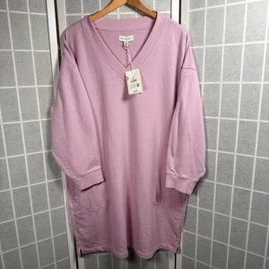 Free Assembly Orchid Mini Sweatshirt Dress Womens XL Basic Comfort Athleisure - Picture 1 of 6