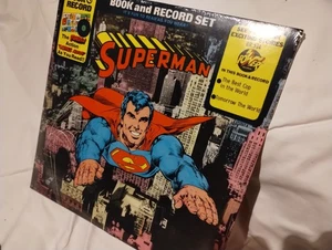 Vintage Superman Book & Vinyl Record D.C. Comics 1976 Power Records NEW WRAPPED - Picture 1 of 9