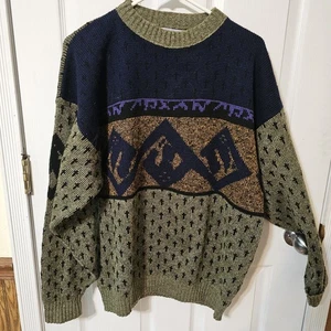 Vintage Gitano Sportswear Knit Pullover Sweater Crewneck Mens L Grandpa Dad Core - Picture 1 of 9