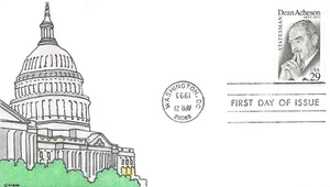 2755 29c Dean Acheson, Kribbs handbemaltes Gütesiegel, 38 produziert [112625.424] - Bild 1 von 1