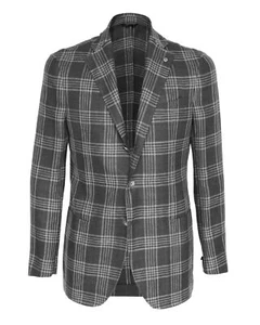 NWT EIDOS by ISAIA BLAZER sport coat grey linen silk wool luxury Italy 52 - Picture 1 of 4