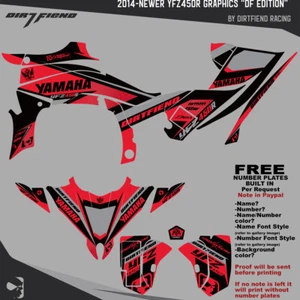 Guardabarros laterales rojos negros YFZ450R Graphics 2014-nueva edición DFR DF - Imagen 1 de 5