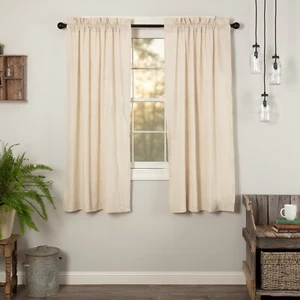 SIMPLE LIFE FLAX Natural Short Panel Set Solid Country Cotton VHC Brands - Picture 1 of 8