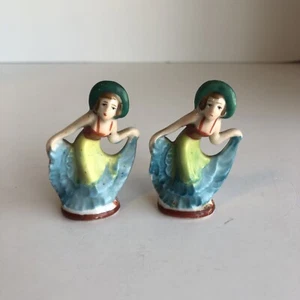 2 Miniature Art Deco Woman 2.75” Dancing Figurines Made in Occupied Japan - Picture 1 of 8