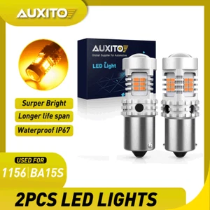 AUXITO Super Bright 1156 3497 7506 LED Rear Turn Signal Light Bulbs Amber 2200K - Imagen 1 de 8