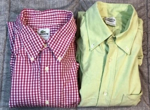 Lacoste Men’s Button Down Long Sleeve Casual Shirt Size 42 Bundle Of 2 - Picture 1 of 11