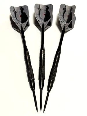 LASER BLACK WIDOW WIDOWMAKER 26 GRAM TUNGSTEN STEEL TIP DARTS SHIP FREE N FREE FLIGHTS