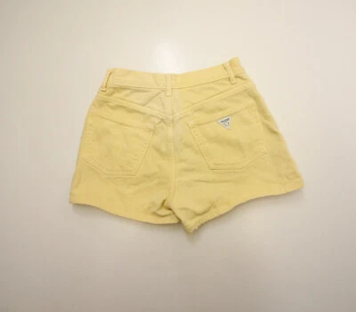 VINTAGE Guess Shorts Womens 27 Waist 26" Yellow Denim Jean High Waist 90s - Image 1 of 4