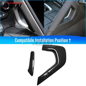 Carbon Fiber Central Control Armrest Cover Trim For Chevrolet Corvette C7 14-19 - Picture 1 of 9