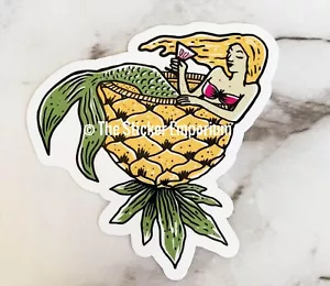 Pineapple Mermaid Ocean Beach Nautical Sticker ~ Water Bottle Laptop Car Decal - Picture 1 of 1