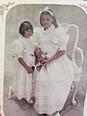 Dress Girls 5 McCalls 4685 Sewing Pattern FF Christening Event Fancy Special - Image 1 of 4