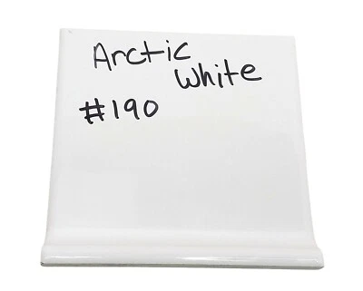 Vintage Daltile Kohler Ceramic Wall Tile Cove Bullnose Glossy Arctic White # 190 - Image 1 of 4