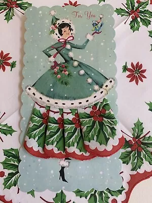 Darling New LuRay “HOLIDAY SUSIE ” Hankie Card ~ Mailable Handkerchief Keepsake! - Image 1 of 4