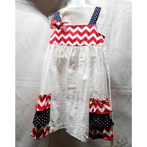 Rare Editions White Seersucker Red White Blue details Memorial Day July 4th 4 - Picture 1 of 4