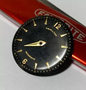 1956 Hamilton Gents Automatic K-407 BLACK Original 25.5mm Dial Dagger Markers!! - Bild 1 von 7