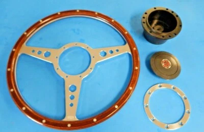New 14" Wood Steering Wheel & Adaptor Hub for MGB & MG Midget 1970-1976  - Image 1 of 2