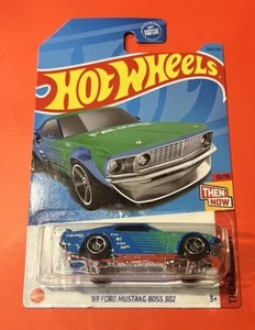 Hot Wheels '69 Ford Mustang Boss 302 Blue 244/250 Then and Now 10/10 New - Picture 1 of 6