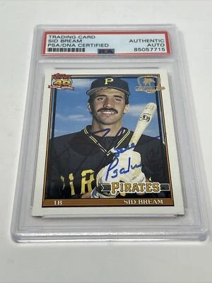 Sid Bream Signed 1991 Topps Desert Shield Baseball Card PSA/DNA Pirates Auto'd Foto 1 de 4