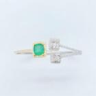 50% Off! Nwt $26,169 Rare 18Kt Gold Fancy Gorgeous 4Ct Emerald Diamond Bangle
