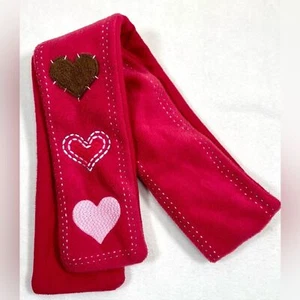 GAP KIDS Girls Valentine Hearts Fleece Winter Scarf Valentine’s Day Embroidered - Picture 1 of 8